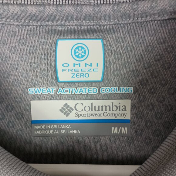 Columbia Mens Omni Freeze Zero Rules Cooling Polo Shirt Gray Size M Short Sleeve - Picture 4 of 8